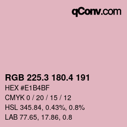 カラーコード: RGB 225.3 180.4 191 | qconv.com
