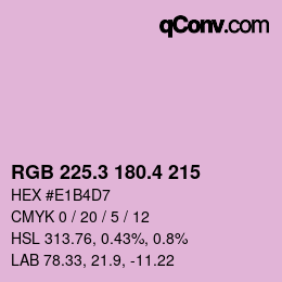カラーコード: RGB 225.3 180.4 215 | qconv.com