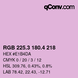 カラーコード: RGB 225.3 180.4 218 | qconv.com