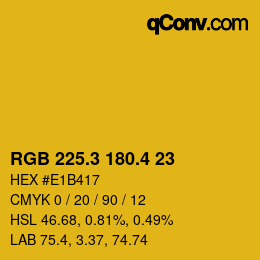 カラーコード: RGB 225.3 180.4 23 | qconv.com