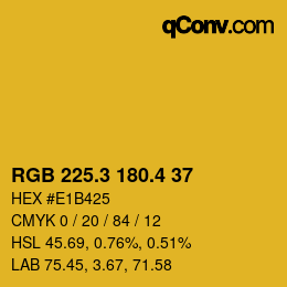 カラーコード: RGB 225.3 180.4 37 | qconv.com