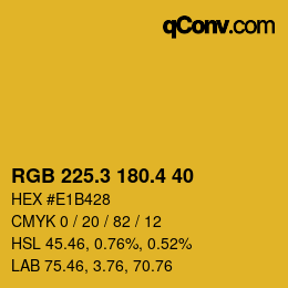 カラーコード: RGB 225.3 180.4 40 | qconv.com
