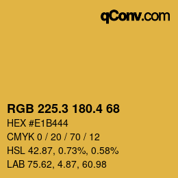 カラーコード: RGB 225.3 180.4 68 | qconv.com