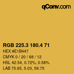 カラーコード: RGB 225.3 180.4 71 | qconv.com
