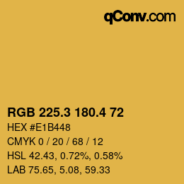 カラーコード: RGB 225.3 180.4 72 | qconv.com