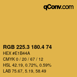 カラーコード: RGB 225.3 180.4 74 | qconv.com