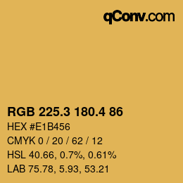 カラーコード: RGB 225.3 180.4 86 | qconv.com