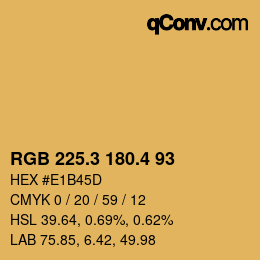 カラーコード: RGB 225.3 180.4 93 | qconv.com