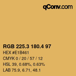 カラーコード: RGB 225.3 180.4 97 | qconv.com