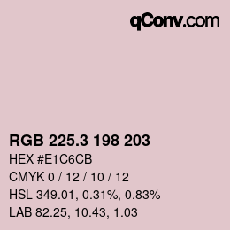 カラーコード: RGB 225.3 198 203 | qconv.com