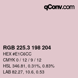 カラーコード: RGB 225.3 198 204 | qconv.com