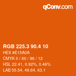 カラーコード: RGB 225.3 90.4 10 | qconv.com