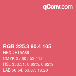 カラーコード: RGB 225.3 90.4 105 | qconv.com