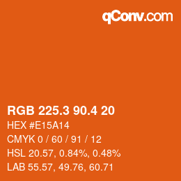 カラーコード: RGB 225.3 90.4 20 | qconv.com