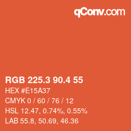 カラーコード: RGB 225.3 90.4 55 | qconv.com