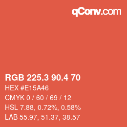 カラーコード: RGB 225.3 90.4 70 | qconv.com