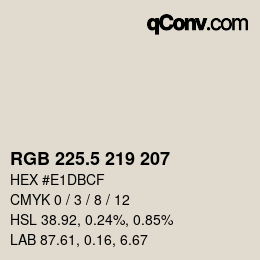 Farbcode: RGB 225.5 219 207 | qconv.com