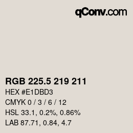 Color code: RGB 225.5 219 211 | qconv.com