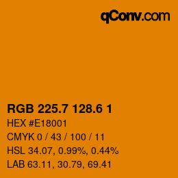 カラーコード: RGB 225.7 128.6 1 | qconv.com
