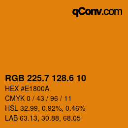 カラーコード: RGB 225.7 128.6 10 | qconv.com