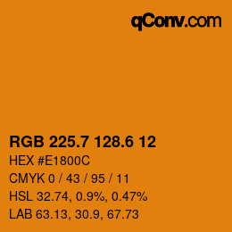カラーコード: RGB 225.7 128.6 12 | qconv.com