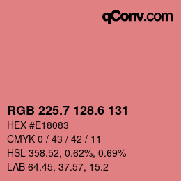 カラーコード: RGB 225.7 128.6 131 | qconv.com
