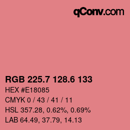カラーコード: RGB 225.7 128.6 133 | qconv.com