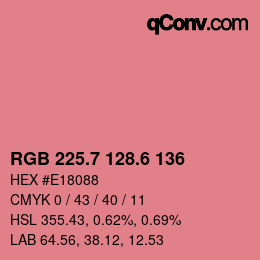 カラーコード: RGB 225.7 128.6 136 | qconv.com