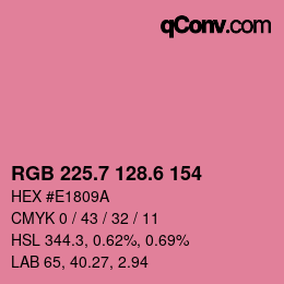 カラーコード: RGB 225.7 128.6 154 | qconv.com