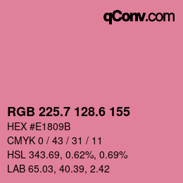 カラーコード: RGB 225.7 128.6 155 | qconv.com