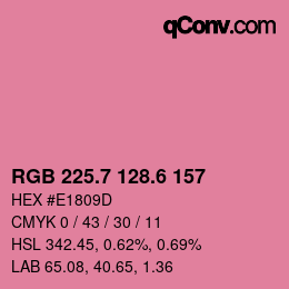 カラーコード: RGB 225.7 128.6 157 | qconv.com
