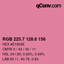 カラーコード: RGB 225.7 128.6 158 | qconv.com