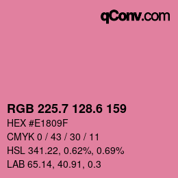 カラーコード: RGB 225.7 128.6 159 | qconv.com