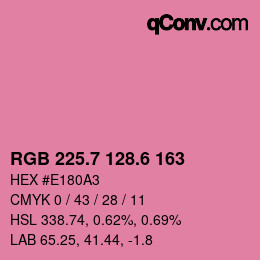 カラーコード: RGB 225.7 128.6 163 | qconv.com