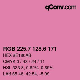 カラーコード: RGB 225.7 128.6 171 | qconv.com