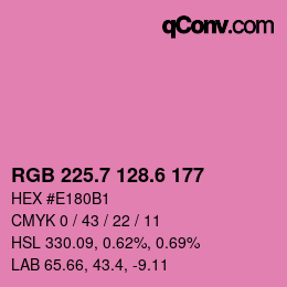 カラーコード: RGB 225.7 128.6 177 | qconv.com