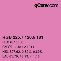 カラーコード: RGB 225.7 128.6 181 | qconv.com
