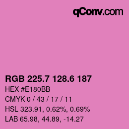 カラーコード: RGB 225.7 128.6 187 | qconv.com