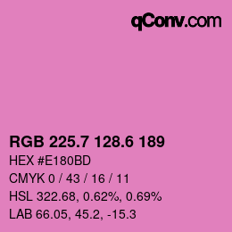 カラーコード: RGB 225.7 128.6 189 | qconv.com