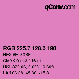カラーコード: RGB 225.7 128.6 190 | qconv.com