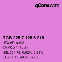 カラーコード: RGB 225.7 128.6 218 | qconv.com