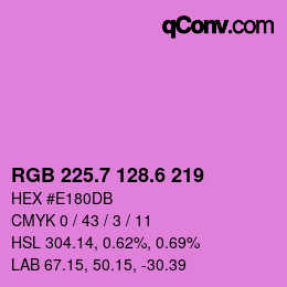 カラーコード: RGB 225.7 128.6 219 | qconv.com
