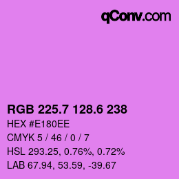 カラーコード: RGB 225.7 128.6 238 | qconv.com