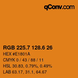 カラーコード: RGB 225.7 128.6 26 | qconv.com