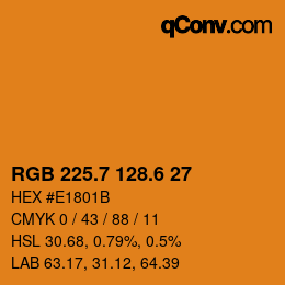 カラーコード: RGB 225.7 128.6 27 | qconv.com