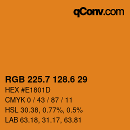 カラーコード: RGB 225.7 128.6 29 | qconv.com