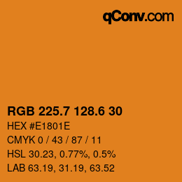 カラーコード: RGB 225.7 128.6 30 | qconv.com
