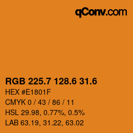 カラーコード: RGB 225.7 128.6 31.6 | qconv.com