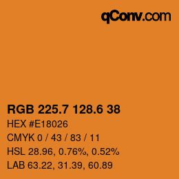 カラーコード: RGB 225.7 128.6 38 | qconv.com