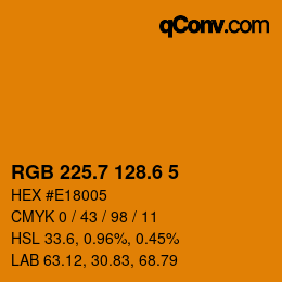 カラーコード: RGB 225.7 128.6 5 | qconv.com